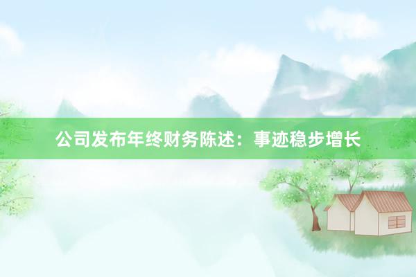 公司发布年终财务陈述：事迹稳步增长